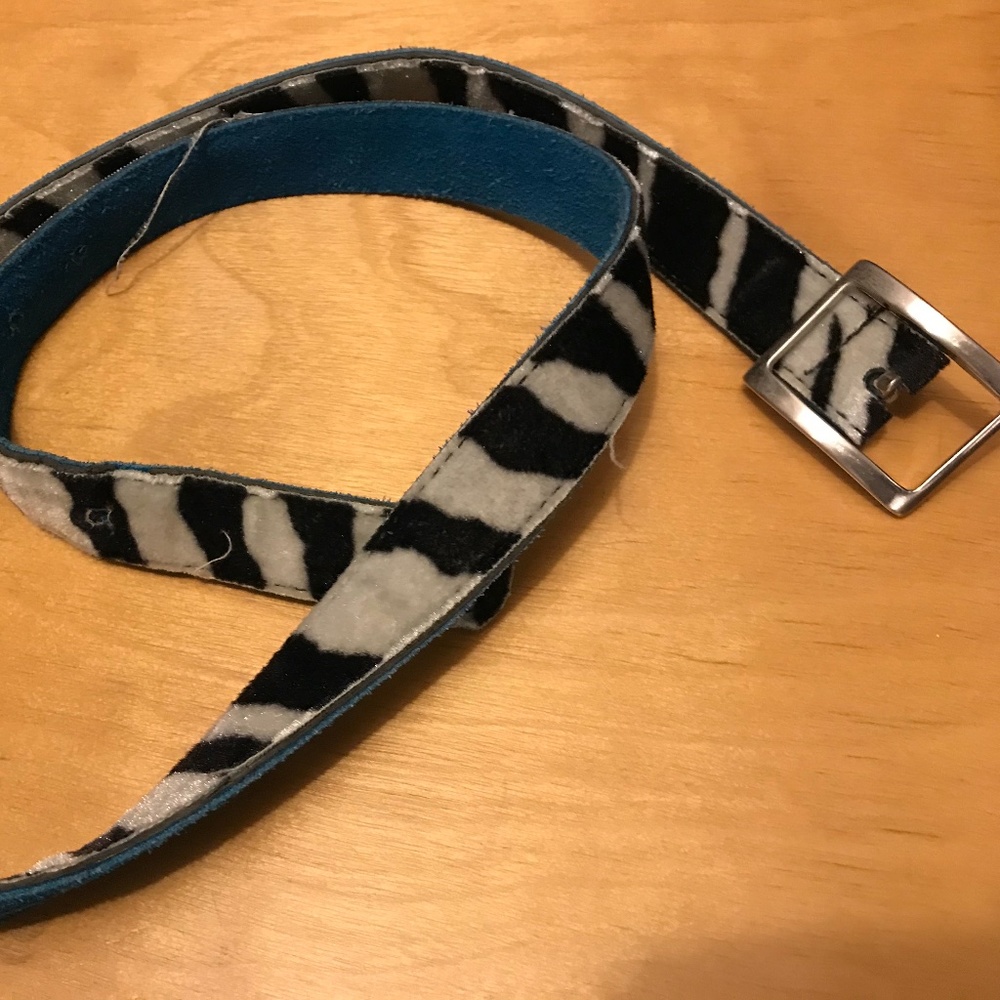 Vintage (from 90's!) Aldo Zebra Belt, leather, GUC!